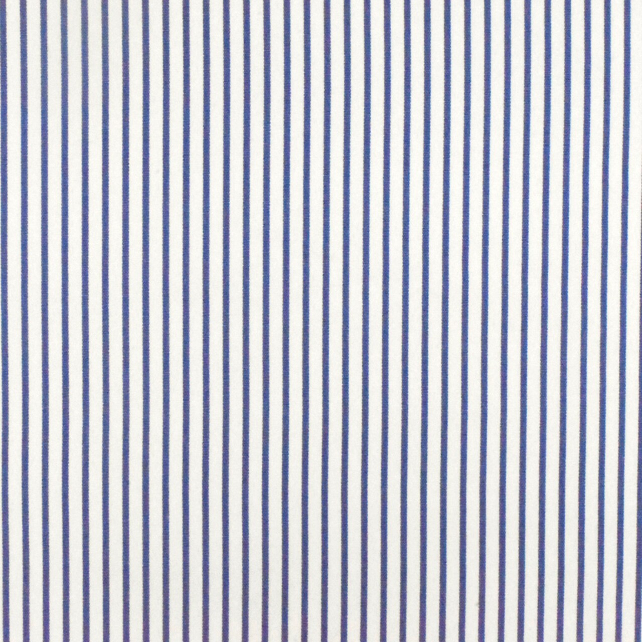 Ultramarine Blue-White Stripe Polyester Shirting Woven Fabric By the Yard